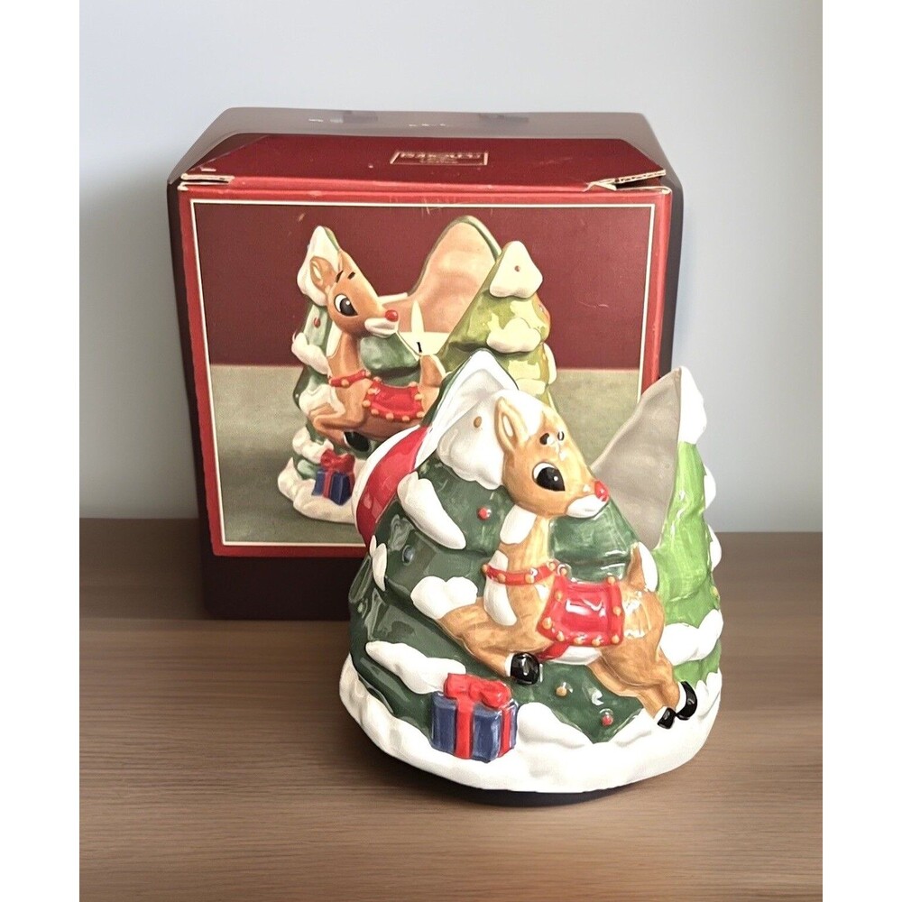 Lenox Rudolph The Red Nosed Reindeer Ceramic Porcelain Votive Candle Holder